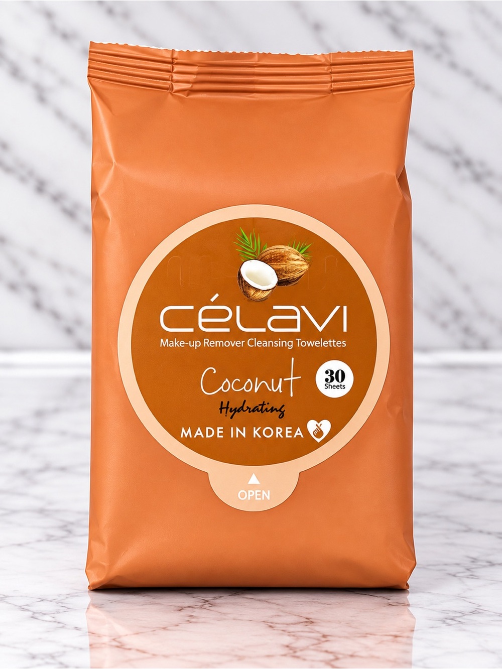 CELAVI | Coconut -Hydrating Make-up Remover Cleansing Towelettes |NEW